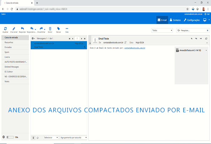 Arquivo enviado para o E-mail automaticamente